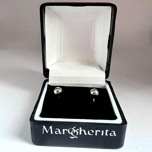 Sterling Silver Ball Stud Earrings, Water Resistant, Rhodium Plated over Sterling Silver in Saudi Arabia