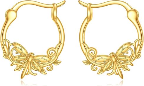 Gold Hoop Earrings 14K Gold Small Animal Hoop Earrings Fine Gold Mini Earrings Hoops Jewelry Gifts for Women Girls in Saudi Arabia