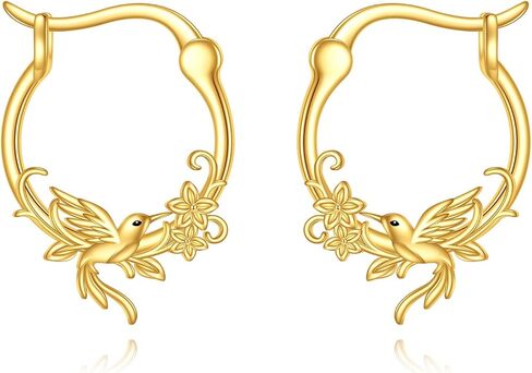Gold Hoop Earrings 14K Gold Small Animal Hoop Earrings Fine Gold Mini Earrings Hoops Jewelry Gifts for Women Girls in Saudi Arabia
