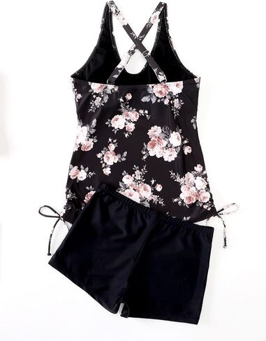 بدلة سباحة تانكيني للسيدات من SOLY HUX بطباعة زهور، قميص بدون أكمام مع شورت للأولاد، بدلة سباحة مكونة من قطعتين in Kuwait