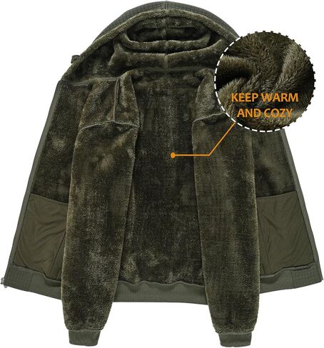 yuyangdpb Men's Zip Up Hoodie Heavyweight Fleece Sherpa Lined Sweatshirt Jackets Winter Warm Coats in Saudi Arabia