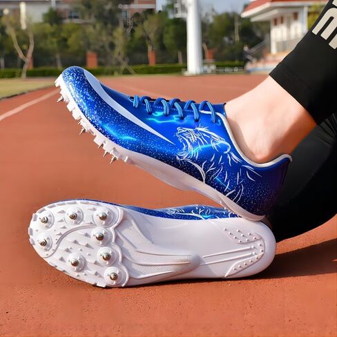 أحذية Track Spikes الرياضية للرجال من Sprint أحذية رياضية للتدريب على القفز والسباقات، أحذية رياضية احترافية للمسافات والجري للمسارات والميدان للشباب وخفيفة الوزن قابلة للتنفس in Kuwait