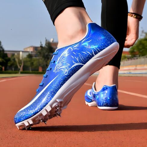 أحذية Track Spikes الرياضية للرجال من Sprint أحذية رياضية للتدريب على القفز والسباقات، أحذية رياضية احترافية للمسافات والجري للمسارات والميدان للشباب وخفيفة الوزن قابلة للتنفس in Kuwait