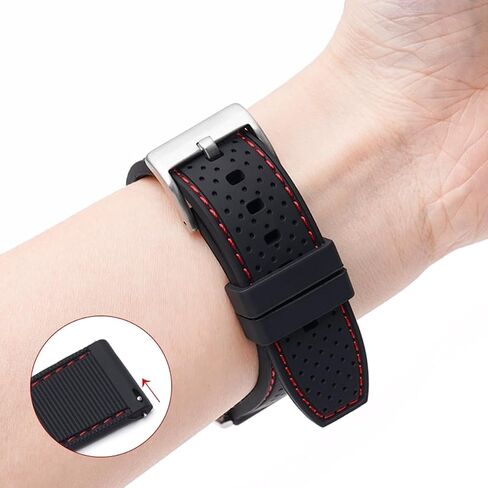 Soft Silicone Breathable Watch Bands for Men&Women,Adjustable Quick Release Rubber Waterproof Watch Straps-Compatible with Regular & Smart Watch Bands in Saudi Arabia