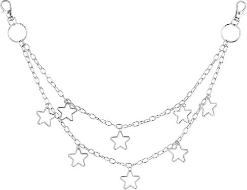 Hip Hop Pants Chain Jean Chain Star Punk Layered Keychains Silver Pocket Chain Cute Wallet Chain for Men and Women in Saudi Arabia