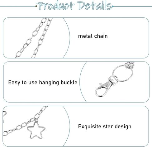 Hip Hop Pants Chain Jean Chain Star Punk Layered Keychains Silver Pocket Chain Cute Wallet Chain for Men and Women in Saudi Arabia