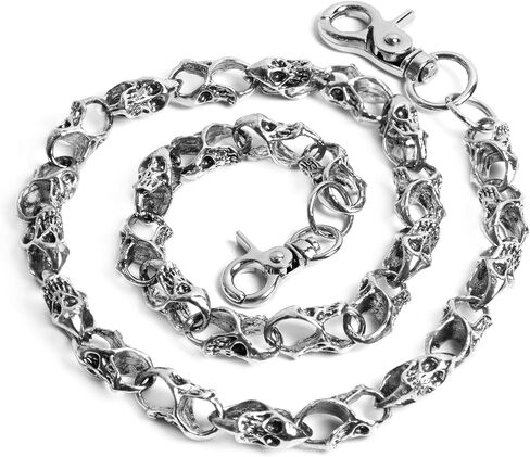 Wallet Chain,Unisex Skull Biker Pant Trouser Jean Pocket Chain, 25.2''Length in Saudi Arabia