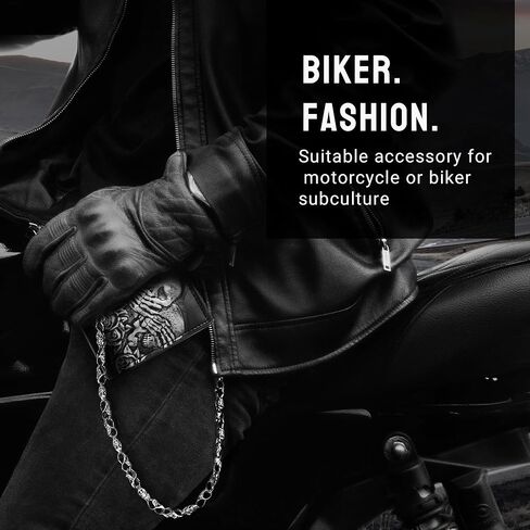 سلسلة محفظة، سلسلة جيب لراكبي الدراجات النارية على شكل جمجمة للجنسين، طول 25.2 سم in Kuwait