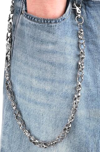 سلسلة محفظة، سلسلة جيب لراكبي الدراجات النارية على شكل جمجمة للجنسين، طول 25.2 سم in Kuwait