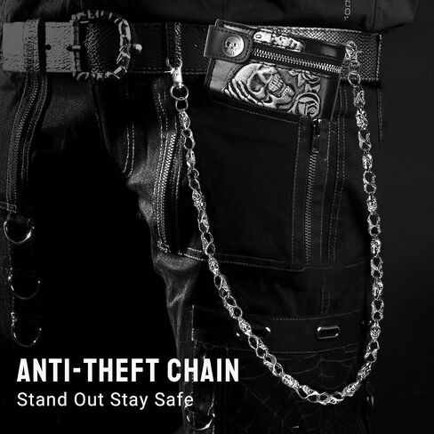 سلسلة محفظة، سلسلة جيب لراكبي الدراجات النارية على شكل جمجمة للجنسين، طول 25.2 سم in Kuwait