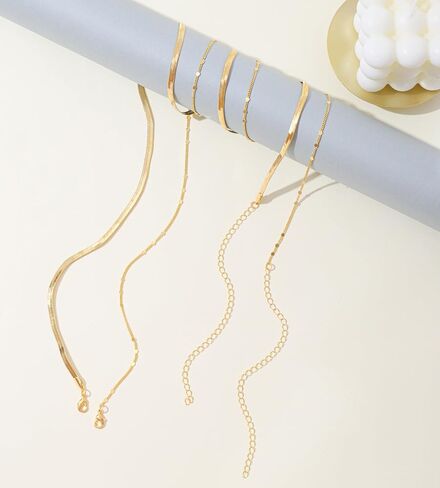 قطعتان من سلاسل الخصر المطلية بالذهب عيار 18 قيراط للنساء سلسلة بطن فيجارو لؤلؤية قابلة للتعديل للخصر سلسلة ذهبية CZ متعرجة للخصر سلسلة صيفية للشاطئ بيكيني مثير مجوهرات للجسم للنساء (25-43 بوصة) in Kuwait