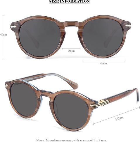 Round sunglasses Polarized Sunglasses for Women and Men,with 100% UV protection and HD lense 1727S in Saudi Arabia