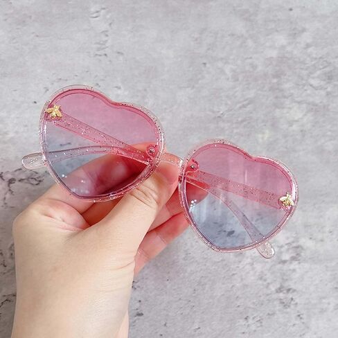Kids Heart Shaped Sunglasses Cute Bee Sunglasses for Toddler Girls Boys Age 1-10 Eyewear Outdoor Beach in Saudi Arabia
