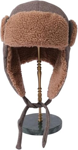 للجنسين قبعة الصياد Ushanka الروسية قبعة المرأة رشاقته شيربا الصوف قبعة تروبر الأذن اللوحات الطيار قبعة للمشي التزلج in Saudi Arabia