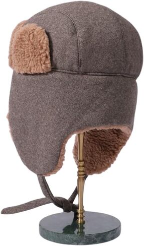 للجنسين قبعة الصياد Ushanka الروسية قبعة المرأة رشاقته شيربا الصوف قبعة تروبر الأذن اللوحات الطيار قبعة للمشي التزلج in Saudi Arabia