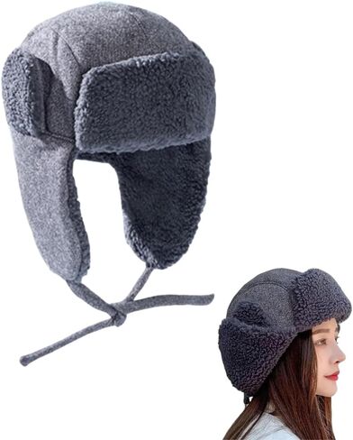 للجنسين قبعة الصياد Ushanka الروسية قبعة المرأة رشاقته شيربا الصوف قبعة تروبر الأذن اللوحات الطيار قبعة للمشي التزلج in Saudi Arabia
