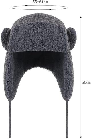 للجنسين قبعة الصياد Ushanka الروسية قبعة المرأة رشاقته شيربا الصوف قبعة تروبر الأذن اللوحات الطيار قبعة للمشي التزلج in Saudi Arabia
