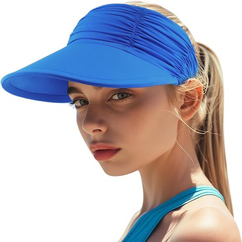 Koreshion Women's Sun Visor Hat Wide Brim Summer UPF 50+ UV Protection Visor Hat Adjustable Beach Sport Visor Cap in Saudi Arabia