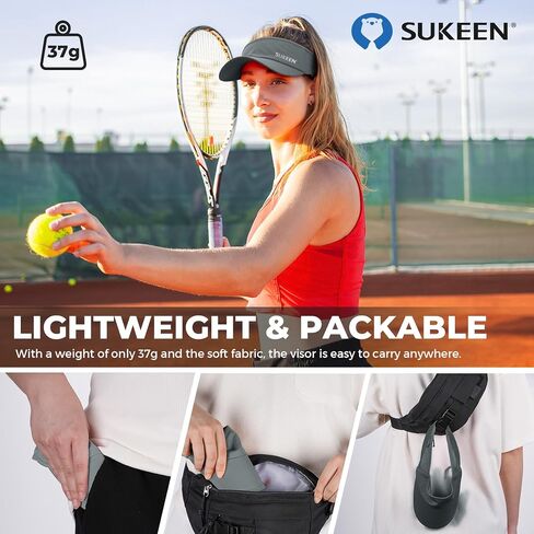 قبعة Sukeen Sports Sun Visor للرجال والنساء خفيفة الوزن وقابلة للتعبئة والتبريد وقابلة للتمدد للجري والتنس والجولف in Saudi Arabia