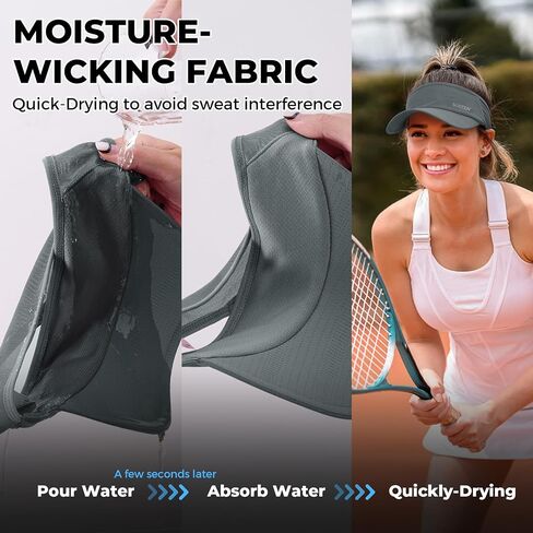 قبعة Sukeen Sports Sun Visor للرجال والنساء خفيفة الوزن وقابلة للتعبئة والتبريد وقابلة للتمدد للجري والتنس والجولف in Saudi Arabia