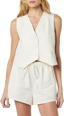 The Drop Women's ESMA Linen Vest in Saudi Arabia