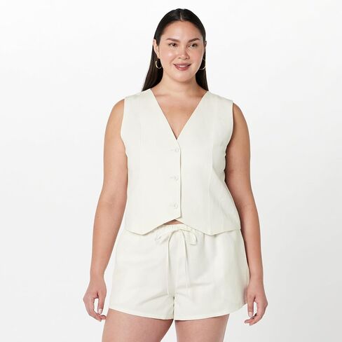 The Drop Women's ESMA Linen Vest in Saudi Arabia