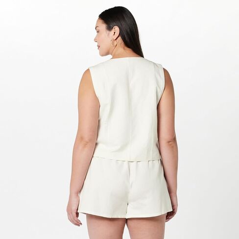 The Drop Women's ESMA Linen Vest in Saudi Arabia