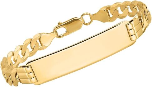Diamond2Deal 10k الذهب الأصفر المسطح كبح الارتباط معرف سوار in Saudi Arabia