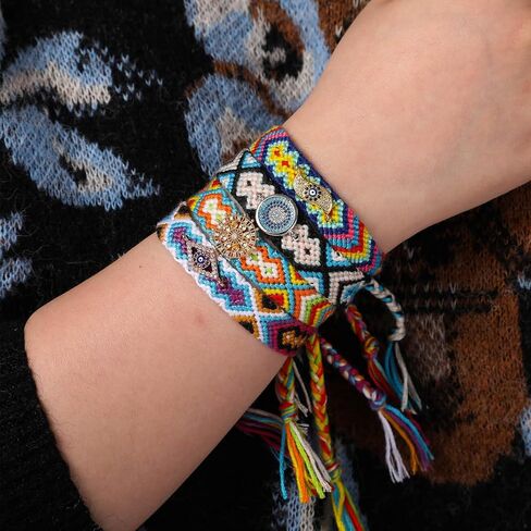 أساور بوهو للنساء والفتيات سوار شاطئ مضفر يدوياً قابل للتعديل in Kuwait