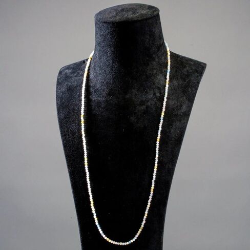 KALIFANO Faceted Gemstone 31" Necklace/Multi Wrap Bracelet with 3mm Natural Beads - AAA+ Genuine Handcrafted Versatile Crystal Jewelry in Saudi Arabia