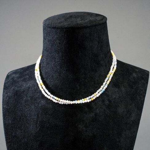 KALIFANO Faceted Gemstone 31" Necklace/Multi Wrap Bracelet with 3mm Natural Beads - AAA+ Genuine Handcrafted Versatile Crystal Jewelry in Saudi Arabia