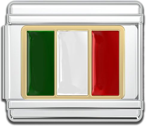 Fablinks Italian Bracelet Charms, 9mm Stainless Steel Flag Charm Link Jewelry for Women, Ethnic Pride Country Flags Enamel Links for Men in Saudi Arabia