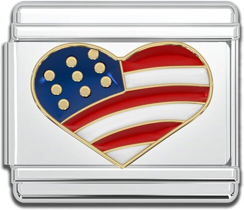 Fablinks Italian Bracelet Charms, 9mm Stainless Steel Flag Charm Link Jewelry for Women, Ethnic Pride Country Flags Enamel Links for Men in Saudi Arabia