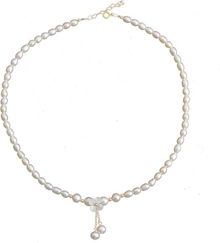 عقد من اللؤلؤ شرابة على شكل زهرة عتيقة، سلسلة بياقة قصيرة، مجوهرات نسائية متعددة الاستخدامات، هدية عيد الحب in Kuwait