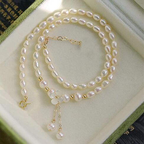 عقد من اللؤلؤ شرابة على شكل زهرة عتيقة، سلسلة بياقة قصيرة، مجوهرات نسائية متعددة الاستخدامات، هدية عيد الحب in Kuwait