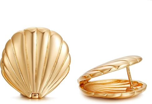 أقراط صدفة ذهبية للنساء أقراط صدفية أقراط للشاطئ أقراط مضادة للحساسية هدية مجوهرات صيفية in Kuwait