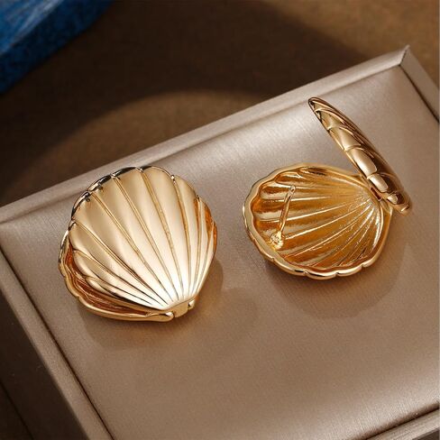 أقراط صدفة ذهبية للنساء أقراط صدفية أقراط للشاطئ أقراط مضادة للحساسية هدية مجوهرات صيفية in Kuwait