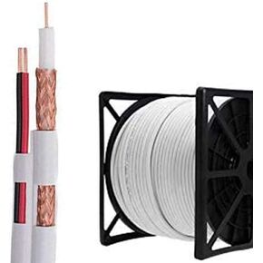 Siamese Cable 1000 - FT White Or Black with Power/Coaxial Security Camera Bulk RG59 / 20AWG 18/2AWG 95% U Cable Wire CCTV Video Wire rg59 Siamese 3000Mhz 75 O (1000 FT, White) in Saudi Arabia