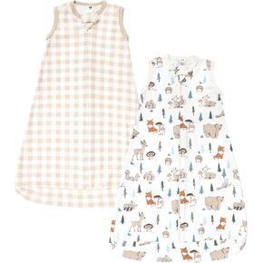 Hudson Baby Unisex Baby Cotton Wearable Sleeping Bag, Sack, Blanket, Girl Woodland Pals Long Sleeve, 0-3 Months in Kuwait