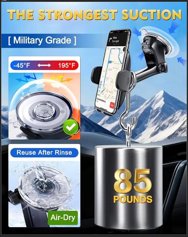 [حاملي هواتف البناء العسكرية لسيارتك ، 2025 جديدة للهاتف COR Cell Smartphone Mount Windshield Cup Cup Cup Cust Cradle for iPhone Samsung Android in Kuwait