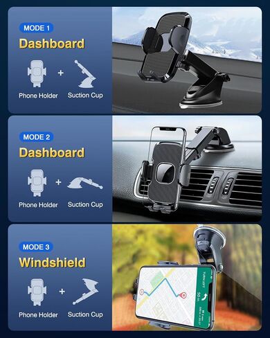 [حاملي هواتف البناء العسكرية لسيارتك ، 2025 جديدة للهاتف COR Cell Smartphone Mount Windshield Cup Cup Cup Cust Cradle for iPhone Samsung Android in Kuwait