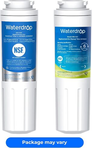 Waterdrop EDR4RXD1 Compatible with EveryDrop Filter 4, Whirlpool UKF8001, 4396395, Maytag UKF8001AXX-200, UKF8001AXX-750, WD-F07, Refrigerator Water Filter, 3 Filters in Kuwait