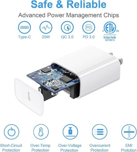 iPhone Charger iPhone 16 15 Fast Charging 20W USB C Charger Block Type C Chargers 3 Pack 10FT Cord for iPhone 16/16 Plus/16 Pro/16 Pro Max/15/15 Pro Max/14Pro Max/Samsung in Saudi Arabia
