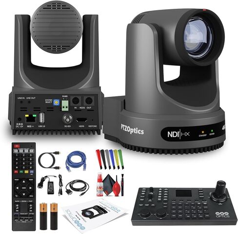 Ptzoptics تحرك 4K SDI/HDMI/USB/IP PTZ مع تكبير البصرية 30x (رمادي) (PT30X-4K-GY-G3) وحدة تحكم أعمدة الكاميرا + طقم تنظيف العدسات + كابل HDMI + كابل إيثرنت + روابط سلكية ملونة in Saudi Arabia