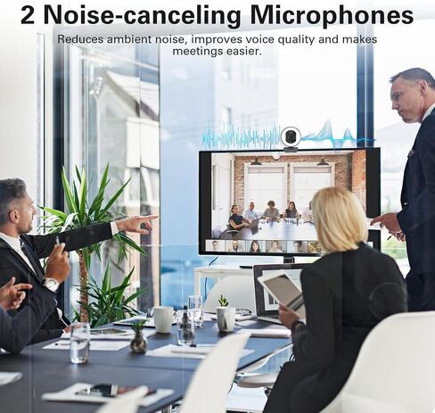 4K Full HD Webcam with Ring Light, Streaming Camera 4K @30FPS, TOF Auto-Focus, Built-in Noise-Canceling Microphones and Privacy Cover, USB 2.0 Plug&Play for Desktop PC or Laptop Computer in Saudi Arabia
