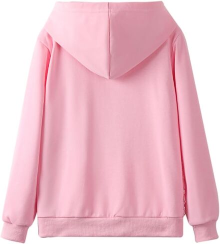 WELAKEN Girls' Ombre Sequin Bomber Jacket with Pockets Lightweight Sparkle Long Sleeve Zipper Gradient Jackets for Kid in Kuwait