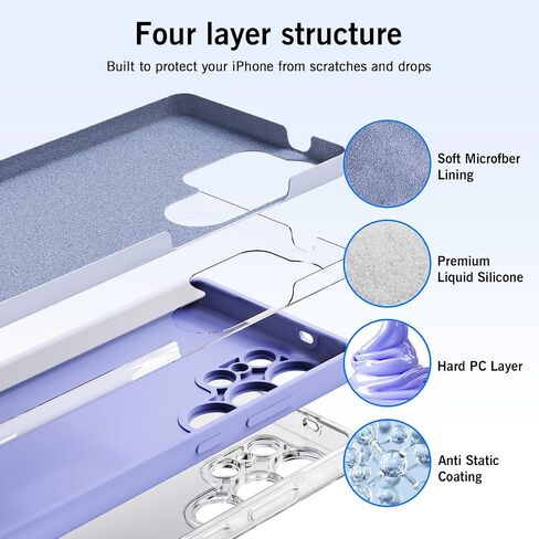 Zuslab Silicone Case متوافق مع Samsung Galaxy S25 Ultra 6.9 بوصة ، غلاف هلام المطاط TPU يدعم الشحن اللاسلكي ، مضاد للصدمات مضاد للصدمات. in Kuwait