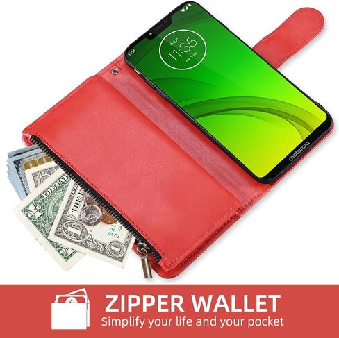 Asuwish Phone Case for Moto G7 Power/MotoG7 supra/moto7 Optimo Max Wallet Cover مع حامي الشاشة Lanyard Mandala Flower Zipper حامل Motorola Motog7power G 7g G7Power 7th Gen Red in Kuwait