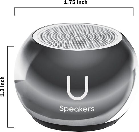 U Speakers Mini Bluetooth Computer Speaker 2-Pack Bundle with Matching Speaker, Built-in Mic & Selfie Remote Control, for Workspace, Desktop, Laptop, Mobile, Tablet, PC - Mirror Hematite in Kuwait