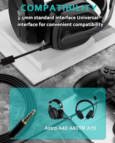 كابل سلك الاستبدال لسماعات الرأس Astro A40 مع كبل صوتية صوتية ومدخل ولا يوجد سلك تحكم في مستوى الصوت لسماعات الرأس Astro A10 A40TR ، سلك ألعاب Aux Aux متوافق مع وحدة تحكم PS5/PS4 (6.5 قدم) in Kuwait